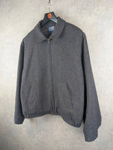 Pendleton Jacket Mens XL Extra Large Grey Vintage 70s Wool Harrington